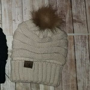 C.C. Slouchy Pom Pom Beanie